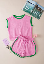 Load image into Gallery viewer, Pink &amp; Green Short set
