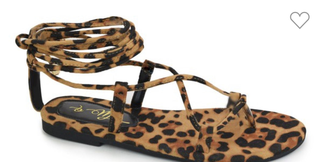 Cheetah Print Wrap Around The Ankle Sandal